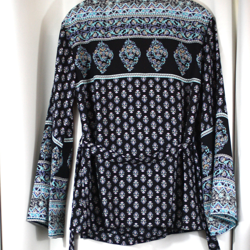 Long Kimono Sleeves Boho Wrap Top - Picture 7 of 7